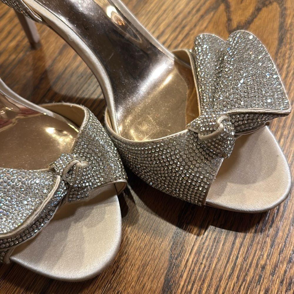 Badgley Mischka Gold Strappy Heels - Picture 7 of 7
